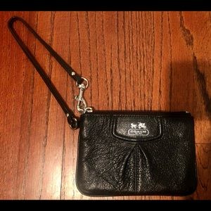 Coach Black Leather Wristlet